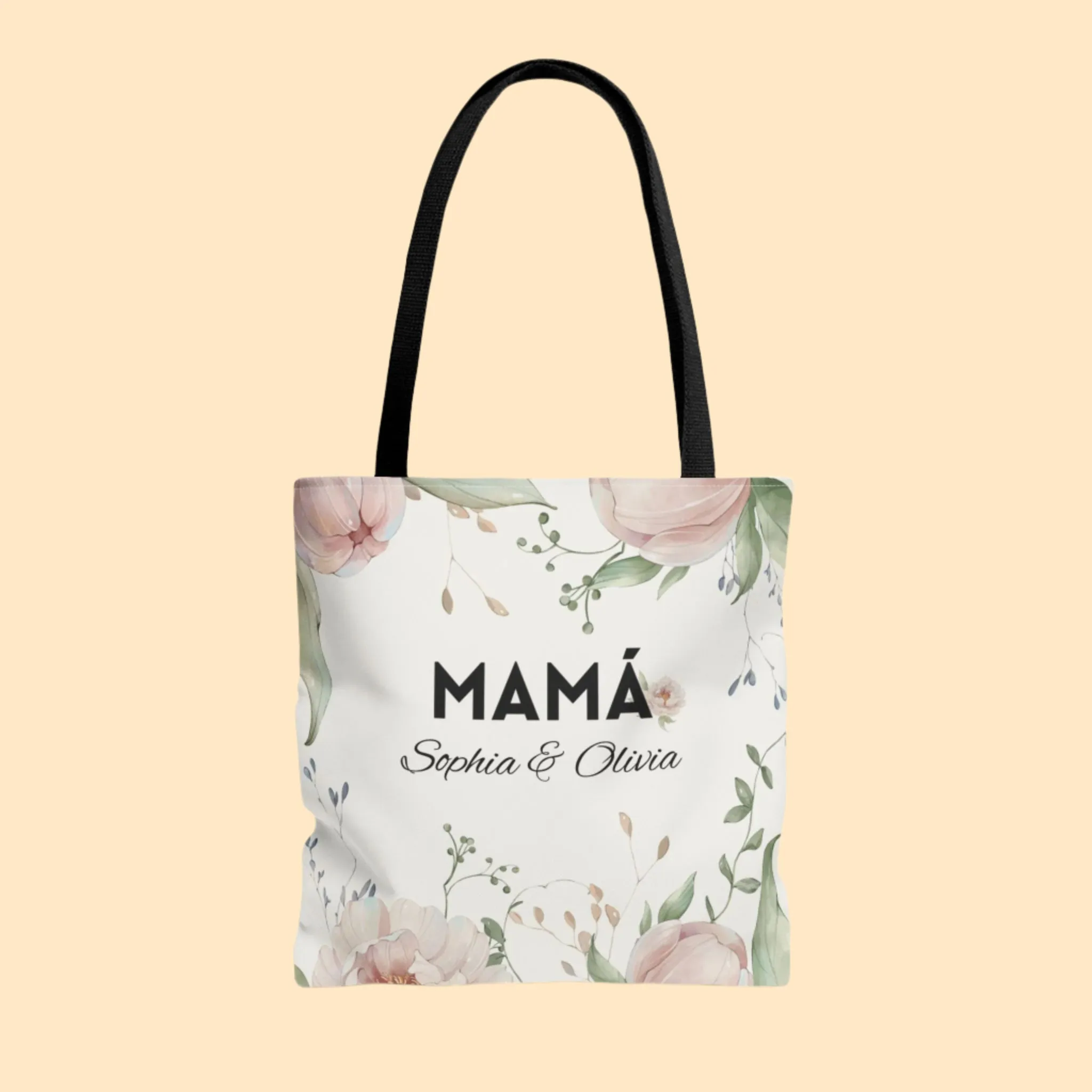 Custom Floral Tote Bag for Mamá