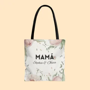 Custom Floral Tote Bag for Mamá