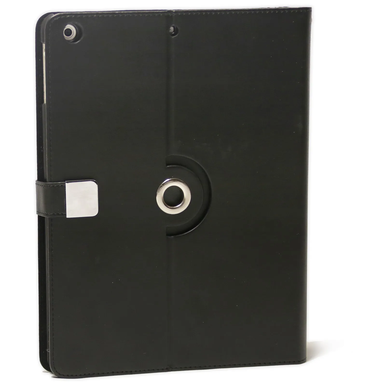 Personalised Leather iPad Case - Grey Speckled Marble with Text