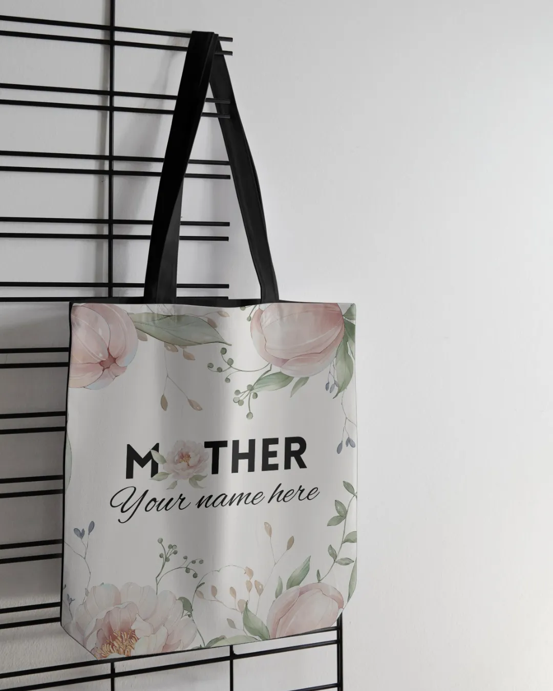 Personalized Soft Floral Mother Tote Bag