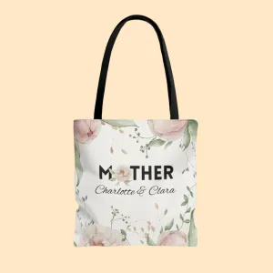 Personalized Soft Floral Mother Tote Bag