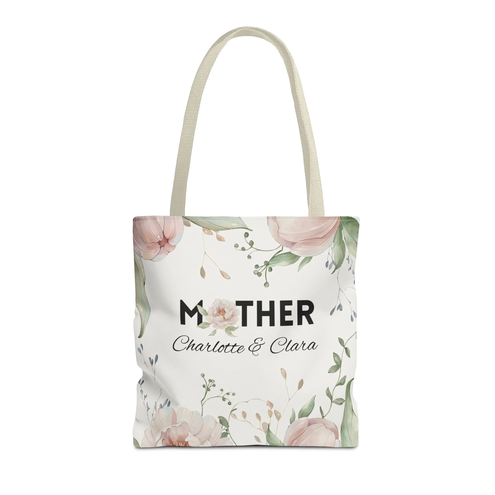 Personalized Soft Floral Mother Tote Bag