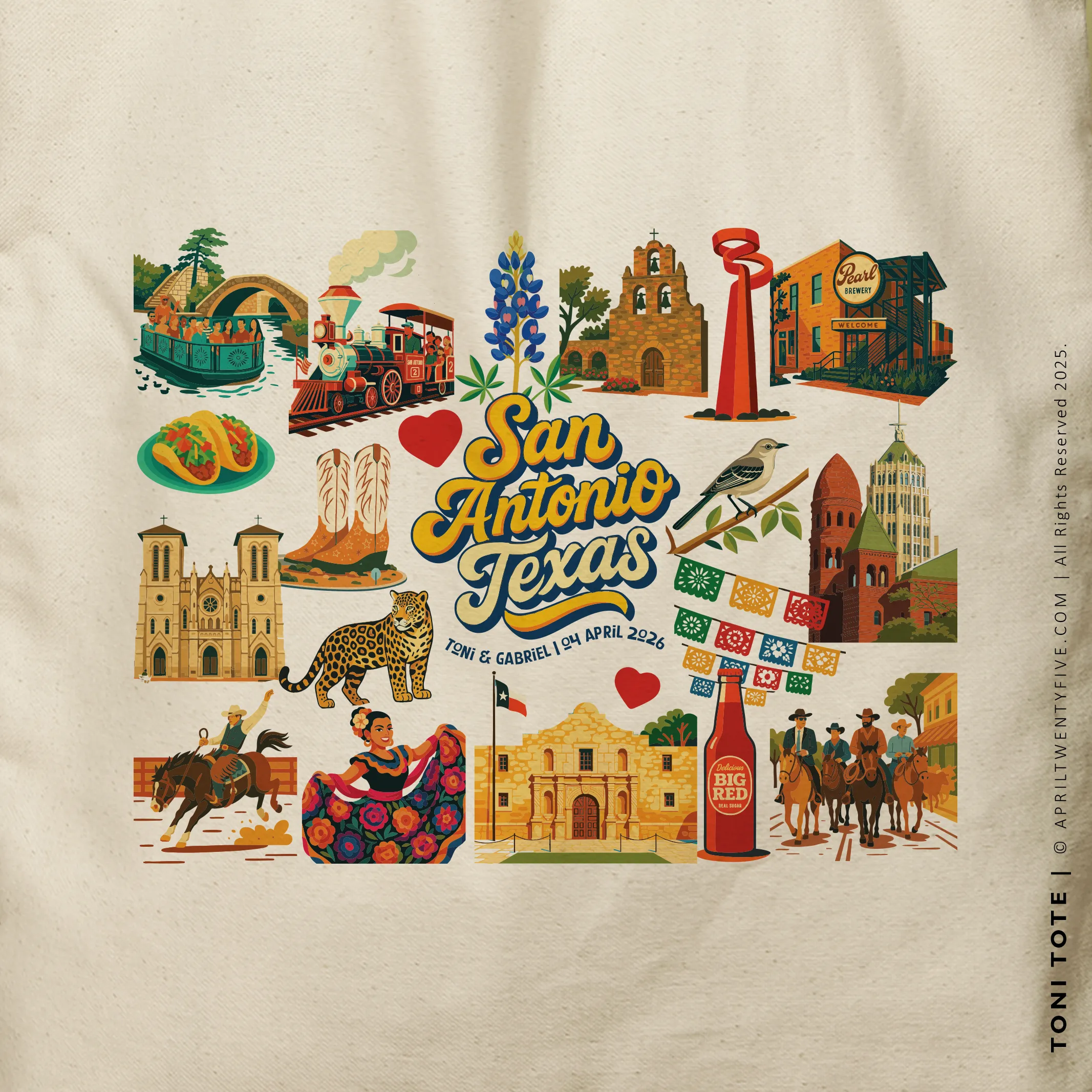 TONI | San Antonio Texas Souvenir Tote (Personalized)